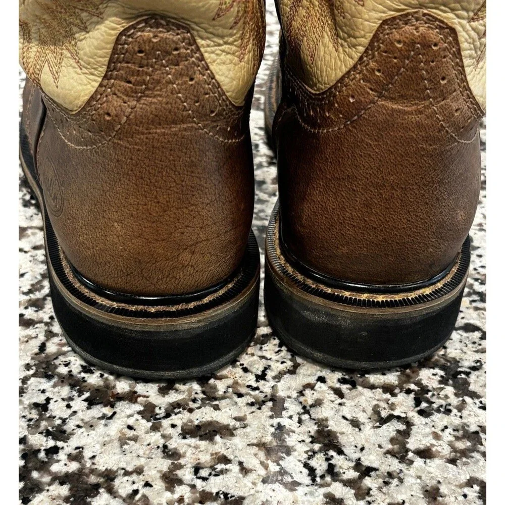 Justin Work Boots Superintendent Steel Toe Brown Western Men's Sz 9D